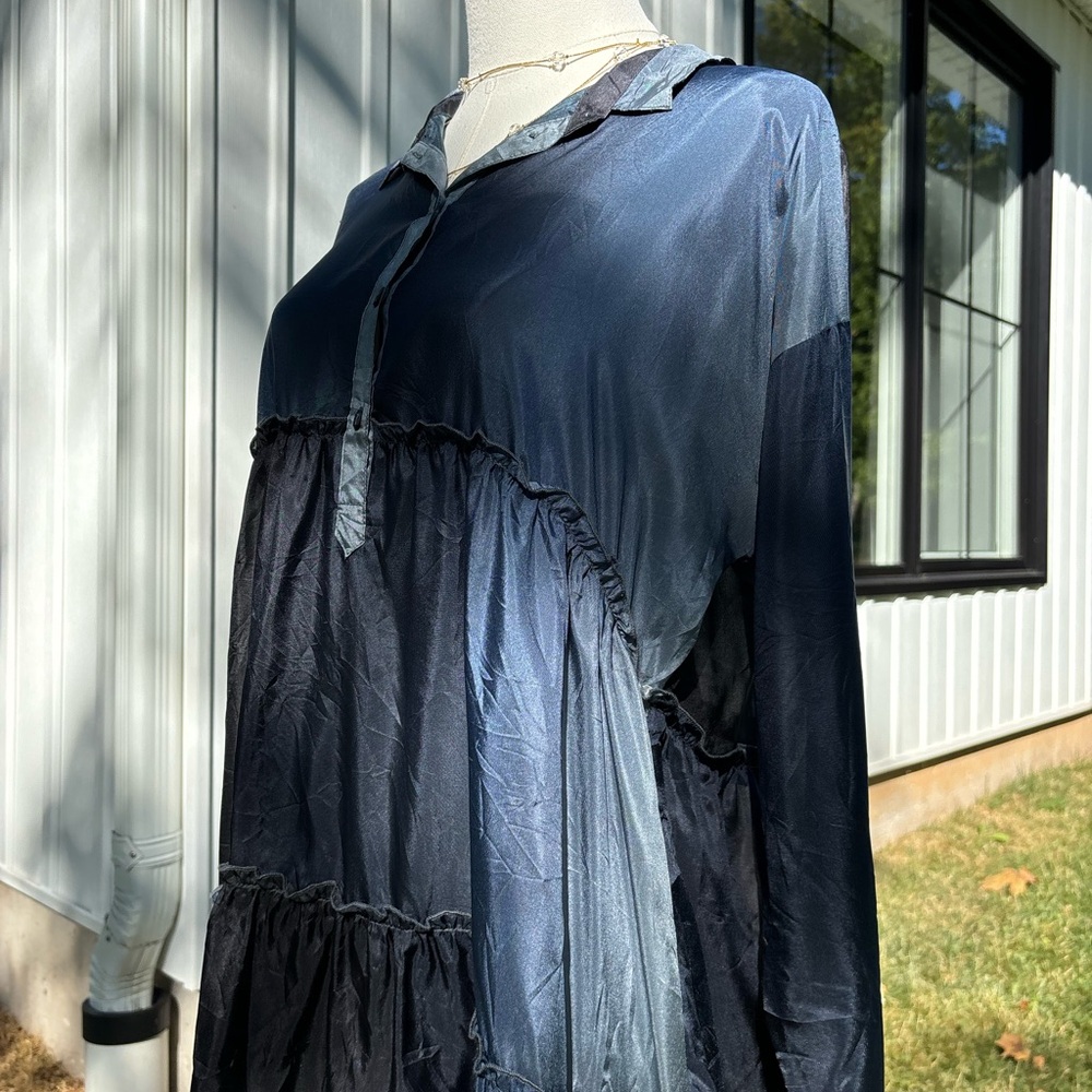 JOHNNY WAS 100% Silk Blue Resort Dress Pete&greta  ( With Tags ) - Picture 6 of 10